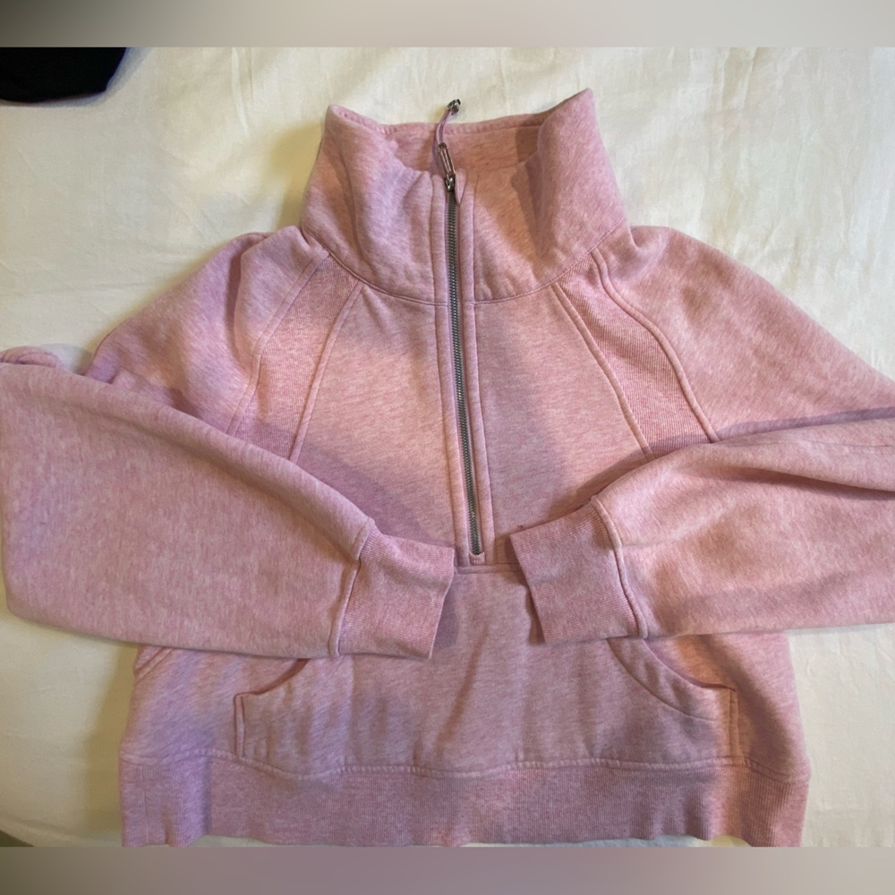 Lululemon M/L heathered pink funnel neck scuba